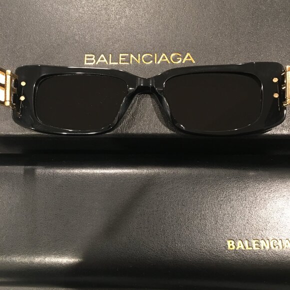 Balenciaga Rectangle Sunglasses in Black main image 4